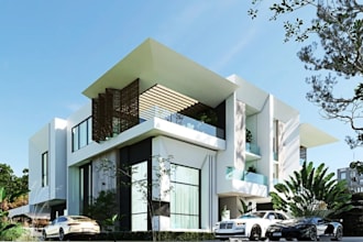 upgrade your old house to cgi 5 bedroom duplex,villa exterior,ue corona render