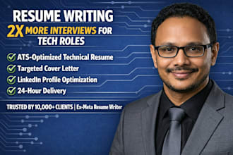 do ats optimized tech resume writing, cover letter, linkedin in 24 hours