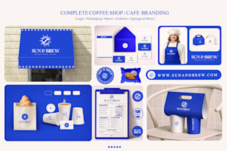 design cafe bakery coffee shop logo and branding