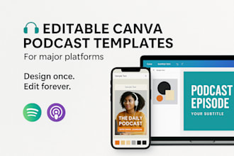 design click podcast thumbnails and social media promo graphics