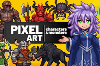 draw pixel map sprite sheet animation 2d pixel game art character tileset assets