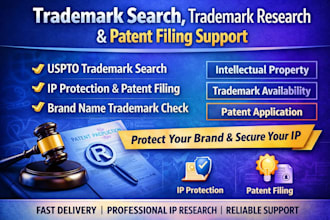 trademark search trademark research and patent filing support patent review