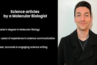 write science articles as a molecular biologist