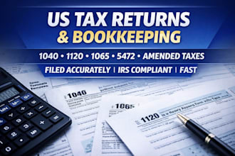 file us tax returns, amended taxes, 1040, 1120, 1065, 5472, s corp, bookkeeping
