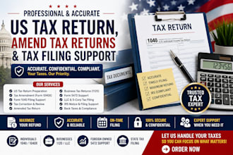 do your US tax return, amend tax returns and provide tax filing support