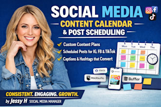 manage social media calendar and schedule post professionally