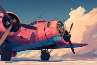create stunning airplane illustrations in my unique style