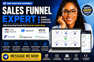 clickfunnels sales funnel, samcart, wix, funnelish, ghl, thrivecart landing page