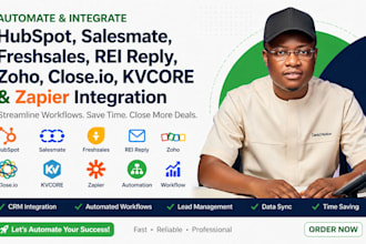 automate hubspot salesmate freshsales rei reply zoho close io kvcore integration