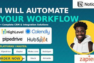 setup workflows automations on monday crm, trello clickup asana makecom