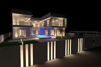 do 3d architectural facade lighting design using lux, dialux evo, relux, agi32