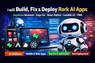 build, fix, deploy rork ai apps supabase, expo go react native, lovable v0, pw