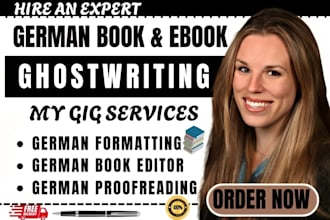 do german ebook and spanish book formatting, english german ebook ghostwriting