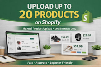 manually upload up to 20 products on your shopify store