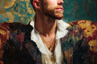 do renaissance art oil painting digital portrait