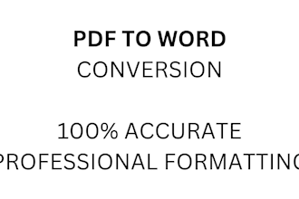 convert pdf to word and do accurate typing work