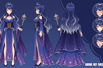 draw vtuber ref sheet anime ref sheet character sheet oc vtuber commission