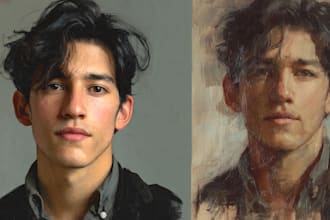 hand draw realistic people portraits