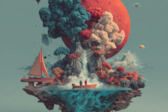 create surrealism illustration design