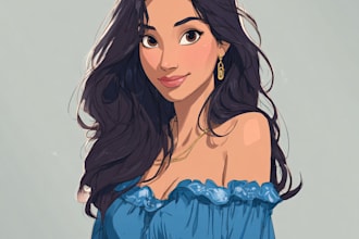 beautiful portrait in disney cartoon
