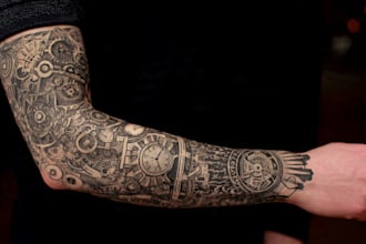 create a tattoo design of tattoo sleeve