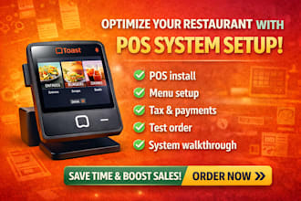 configure restaurant pos system, menu setup and payment integration