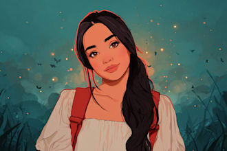 draw a disney cartoon portrait
