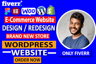 design wordpress ecommerce website, woocommerce shopify online store development