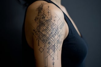 draw a geometric tattoo design