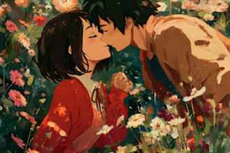draw couple anime style for you