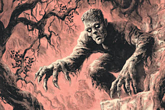 create a vintage horror comics artwork