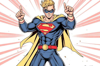 draw you into superhero character art in unique style