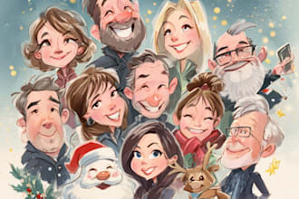draw christmas illustrations and cards for you