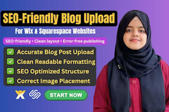 upload and format blog posts on wix and squarespace