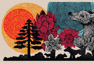 hand crafted linocut illustrations unique timeless artwork