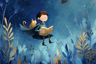 do children story book illustration, amazon kindle, fairy tales