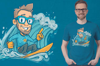 custom cartoon mascot illustrations tshirt design