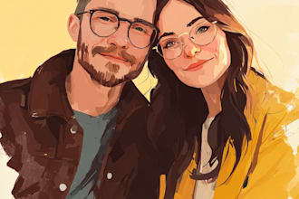 draw couple portrait illustration