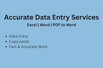 do accurate data entry in excel or word