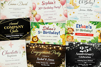 design a beautiful custom invitation card for any event