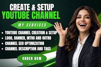create and setup youtube channel with logo and banner