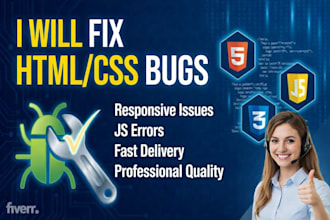 fix HTML CSS javascript bugs and errors