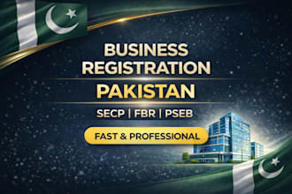 register your company with secp,pseb,fbr, in pakistan