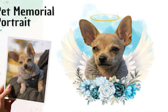 do a beautiful pet memorial portrait from your photo