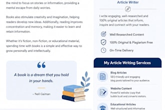 prepare as well on article writing on any topics