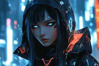 draw superhero cyberpunk character
