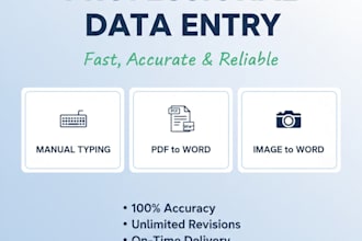 do manual typing, pdf to word and image to word