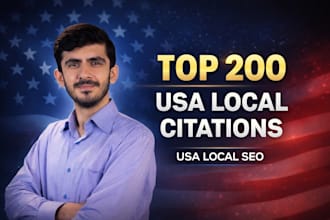 create top 200 USA local SEO citations for your business