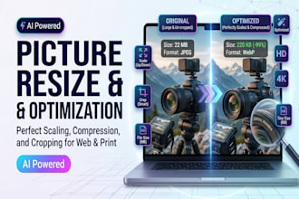resize images and optimization for social media and web