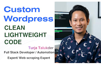 create custom coded wordpress website with react js